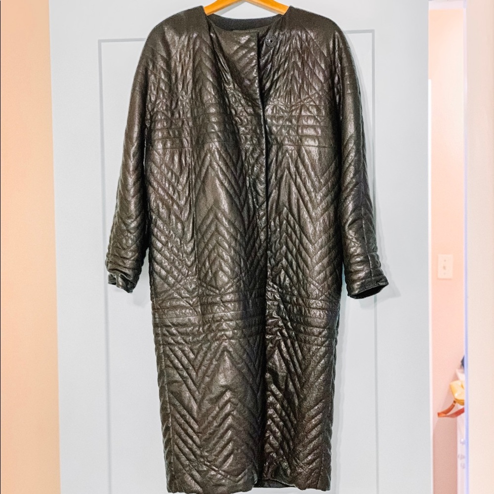 Lanvin River 2010 Quilted Leather Coat